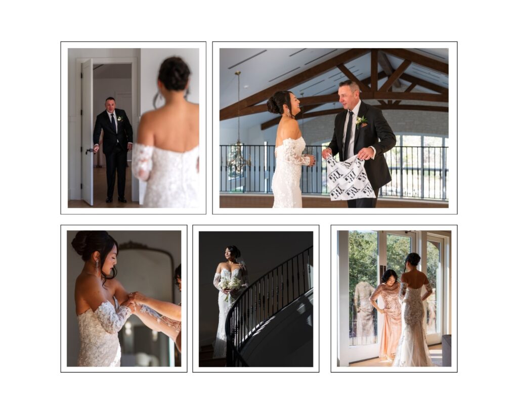 1.	Chip seeing Sharlene for the first time during their first look at The Preserve at Canyon Lake
	2.	Sharlene and Chip laughing together during their first look at The Preserve at Canyon Lake
	3.	Bridesmaid adjusting Sharlene’s wedding dress during getting ready at The Preserve at Canyon Lake
	4.	Sharlene holding her bouquet on the staircase at The Preserve at Canyon Lake
	5.	Sharlene and her mother sharing a quiet moment before the ceremony at The Preserve at Canyon Lake

